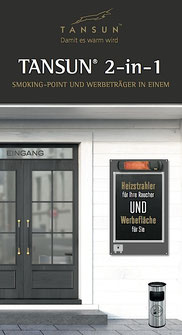 TANSUN Smokingpoint Infrarot-Heizstrahler für Raucher in der Gastronomie